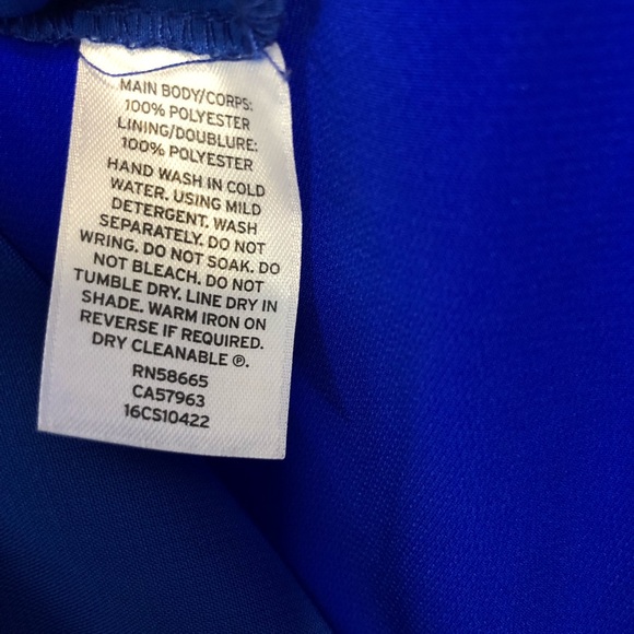 Blue Asymmetrical Double Spaghetti Strap Dress Size 4 - Picture 6 of 8